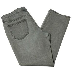 Lands’ End women’s size‎ 10 petite 28 inseam Mid Rise Straight gray denim jeans.